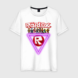 Футболка хлопковая мужская Roblox, роблокс, цвет: белый