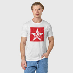 Футболка хлопковая мужская Star USSR, цвет: белый — фото 2
