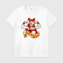 Футболка хлопковая мужская Дьяволица боец лучадор Луча Либре, цвет: белый