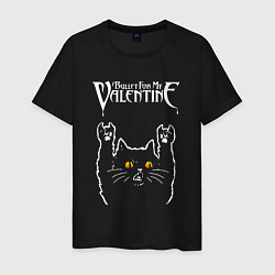 Футболка хлопковая мужская Bullet For My Valentine rock cat, цвет: черный