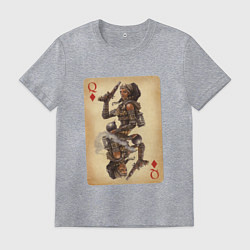 Футболка хлопковая мужская Fable III Пейдж, дама буби, цвет: меланж