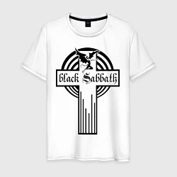 Футболка хлопковая мужская Black Sabbath Cross, цвет: белый