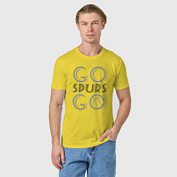 Футболка хлопковая мужская Go spurs go, цвет: желтый — фото 2