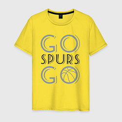 Футболка хлопковая мужская Go spurs go, цвет: желтый