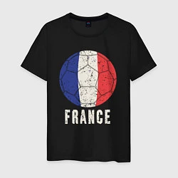Футболка хлопковая мужская Футбол Франции, цвет: черный