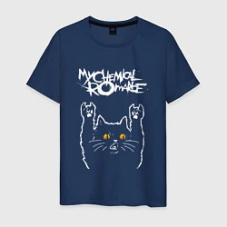 Футболка хлопковая мужская My Chemical Romance rock cat, цвет: тёмно-синий