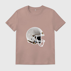 Футболка хлопковая мужская Шлем для регби, цвет: пыльно-розовый