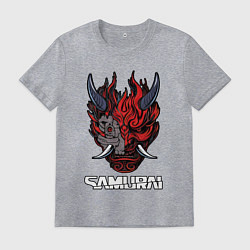 Футболка хлопковая мужская Samurai logo, цвет: меланж