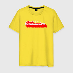 Футболка хлопковая мужская Enjoy communism, цвет: желтый