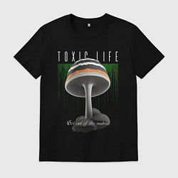 Футболка хлопковая мужская С грибом токсичным, цвет: черный