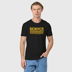 Футболка хлопковая мужская Basketball Denver, цвет: черный — фото 2