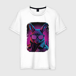 Футболка хлопковая мужская Neon Rabbit Style, цвет: белый