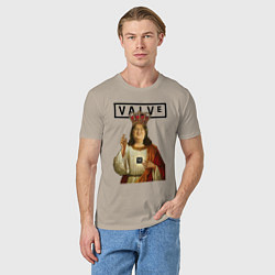 Футболка хлопковая мужская Holly Gabe, цвет: миндальный — фото 2