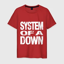 Футболка хлопковая мужская SoD - System of a Down, цвет: красный