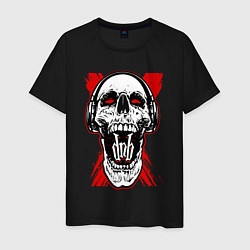 Футболка хлопковая мужская DnB skull, цвет: черный