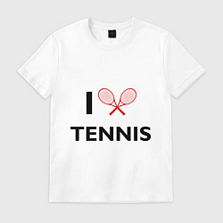 Футболка хлопковая мужская I Love Tennis, цвет: белый