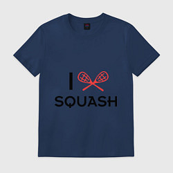 Футболка хлопковая мужская I Love Squash, цвет: тёмно-синий