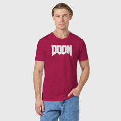 Футболка хлопковая мужская Doom nightmare mode, цвет: маджента — фото 2