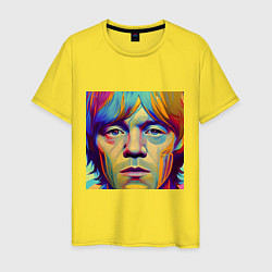 Футболка хлопковая мужская Brian Jones Digital Portret, цвет: желтый