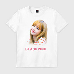 Футболка хлопковая мужская Lisa Blackpink, цвет: белый