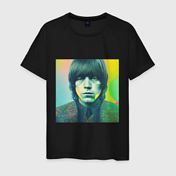 Футболка хлопковая мужская Brian Jones Pop Glitch Art, цвет: черный