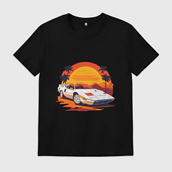 Футболка хлопковая мужская Ретро Феррари, цвет: черный