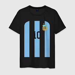 Футболка хлопковая мужская Месси сборная Аргентины ЧМ 2022, цвет: черный