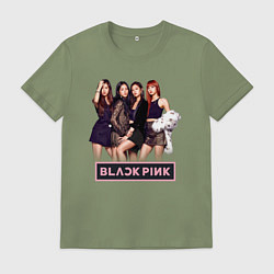 Футболка хлопковая мужская Rose Blackpink kpop, цвет: авокадо