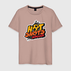 Футболка хлопковая мужская Hot shots soccer, цвет: пыльно-розовый