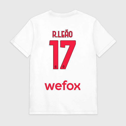 Мужская футболка Рафаэль Леао ФК Милан форма 2223 гостевая / Белый – фото 2