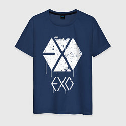 Футболка хлопковая мужская EXO лого, цвет: тёмно-синий