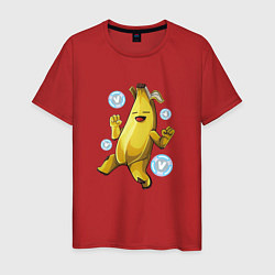 Футболка хлопковая мужская Банан с В-баксами Фортнайт, цвет: красный