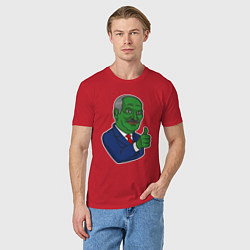 Футболка хлопковая мужская Лягушонок Пепе Лукашенко, цвет: красный — фото 2