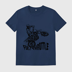 Футболка хлопковая мужская Полный газ, цвет: тёмно-синий