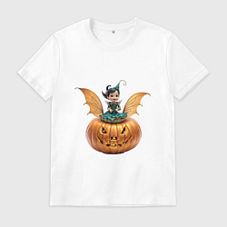 Футболка хлопковая мужская Фея и хэлоуин, цвет: белый