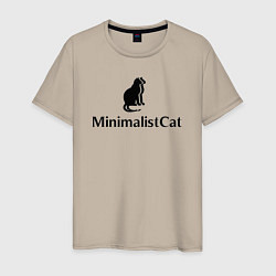 Футболка хлопковая мужская Коты MinimalistCat, цвет: миндальный