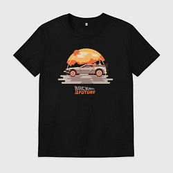 Футболка хлопковая мужская Back to the future sun, цвет: черный