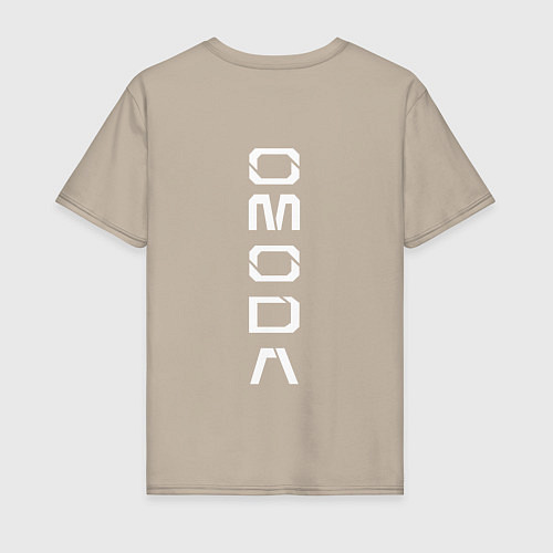 Мужская футболка Omoda white big logo / Миндальный – фото 2