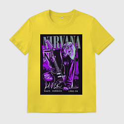 Футболка хлопковая мужская Nirvana band, цвет: желтый