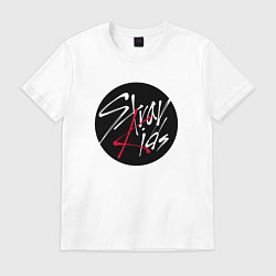 Футболка хлопковая мужская Stray Kids logo, цвет: белый