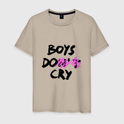 Футболка хлопковая мужская Boys dont cry, цвет: миндальный