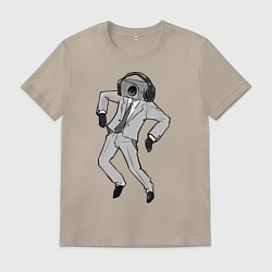 Футболка хлопковая мужская Camera man, цвет: миндальный