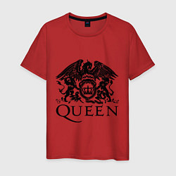 Футболка хлопковая мужская Queen - logo, цвет: красный