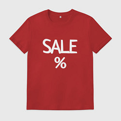 Футболка хлопковая мужская SALE, цвет: красный