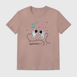 Футболка хлопковая мужская Space lovers, цвет: пыльно-розовый