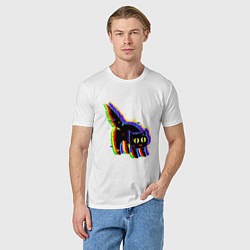 Футболка хлопковая мужская Глюк кот - Technical Glitch, цвет: белый — фото 2