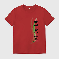 Футболка хлопковая мужская Имя Всеволод, цвет: красный