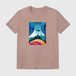 Футболка хлопковая мужская Starfield space, цвет: пыльно-розовый