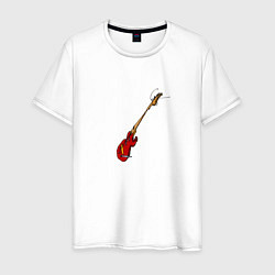 Футболка хлопковая мужская Абстрактная гитара, цвет: белый