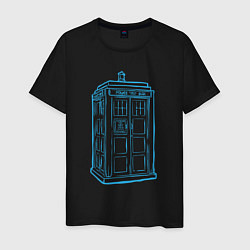 Футболка хлопковая мужская Black tardis, цвет: черный